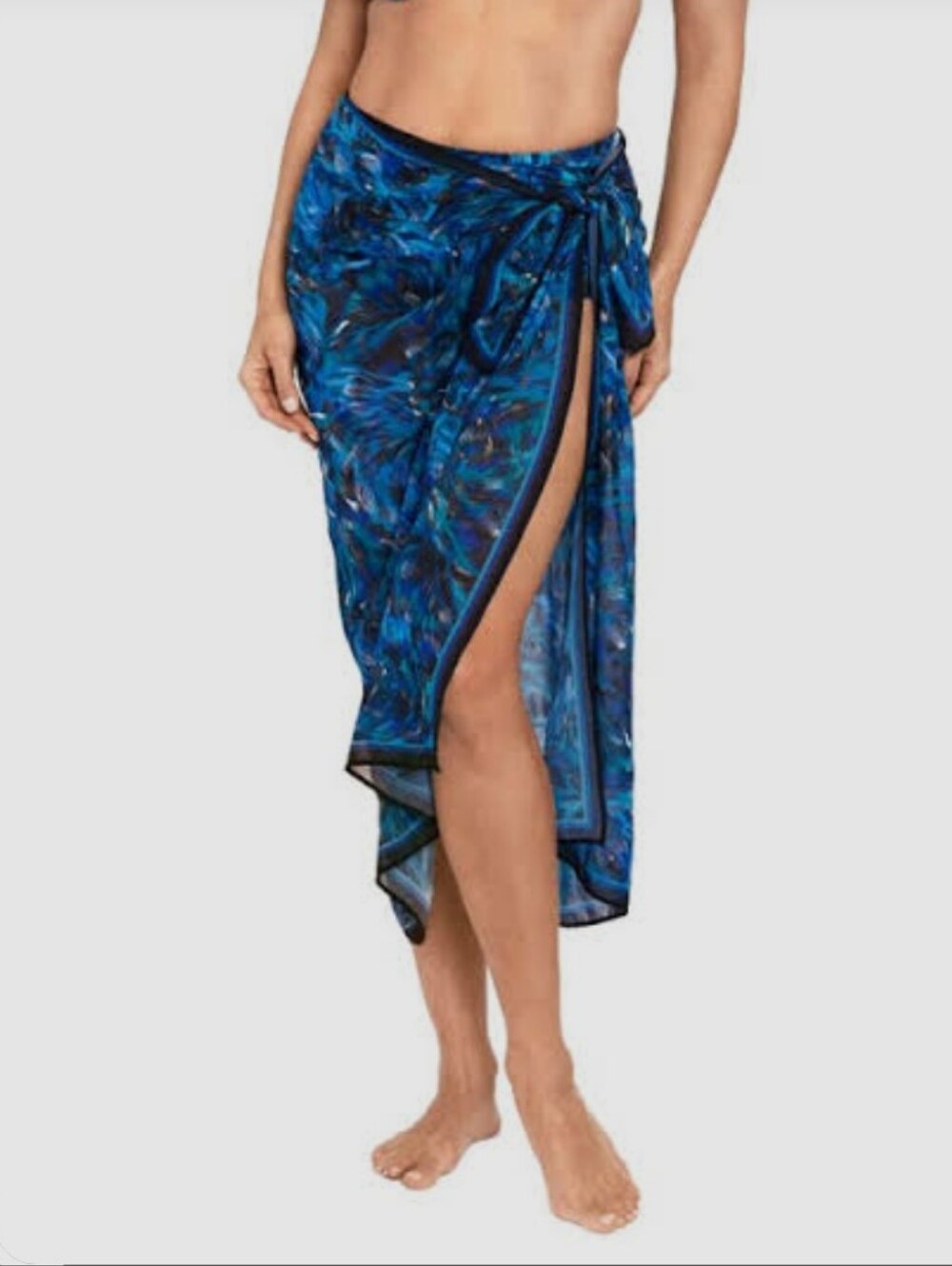 Miraclesuit Blue Printed Tie-Side Swim Sarong NWT Fandango Pareo One Size